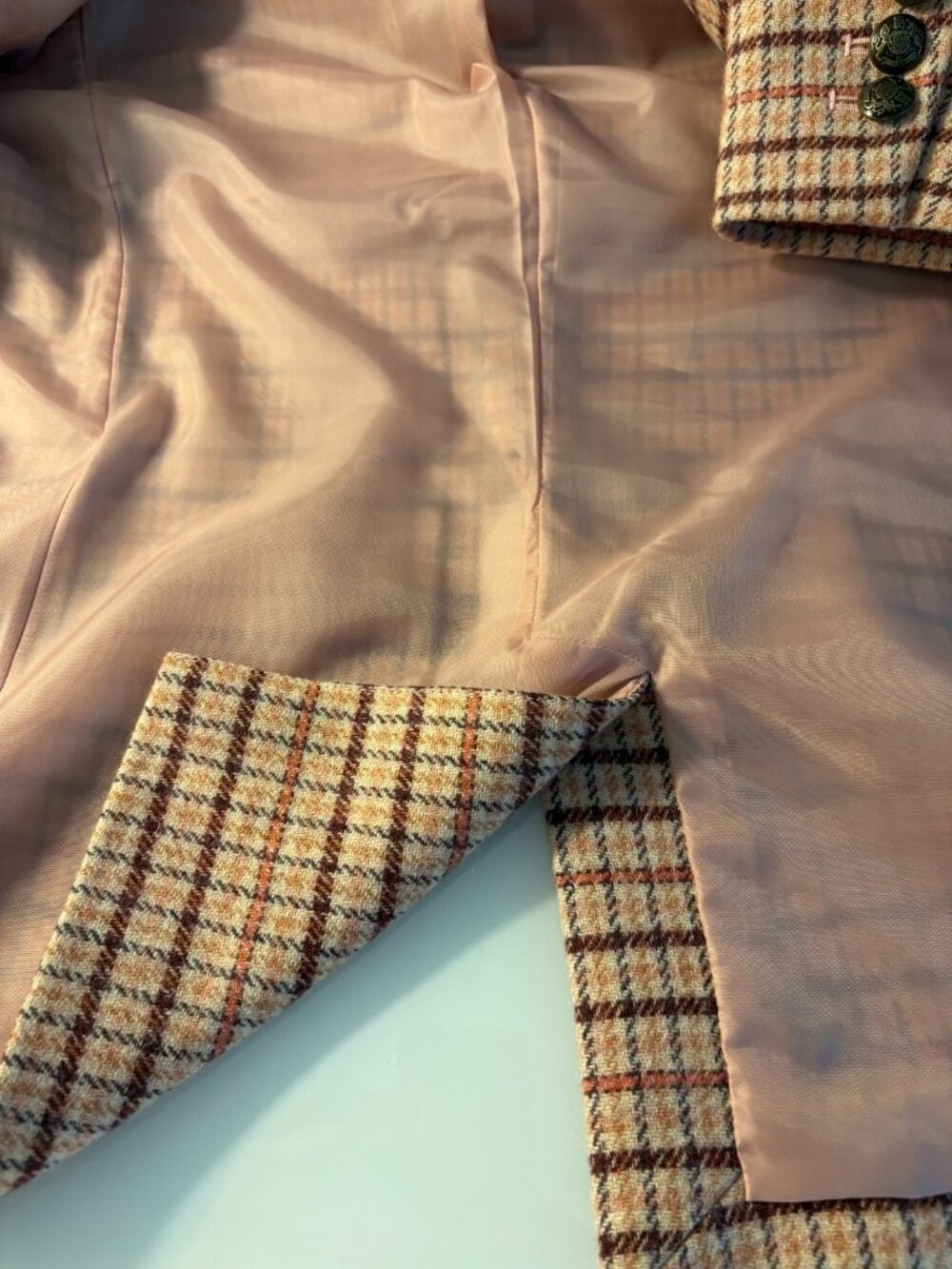Talbots Wool Blend Plaid Blazer Size 12 Crest Button Lined Academic Equestrian - Picture 15 of 15